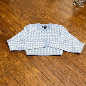 Express Houndstooth Crop Sweater